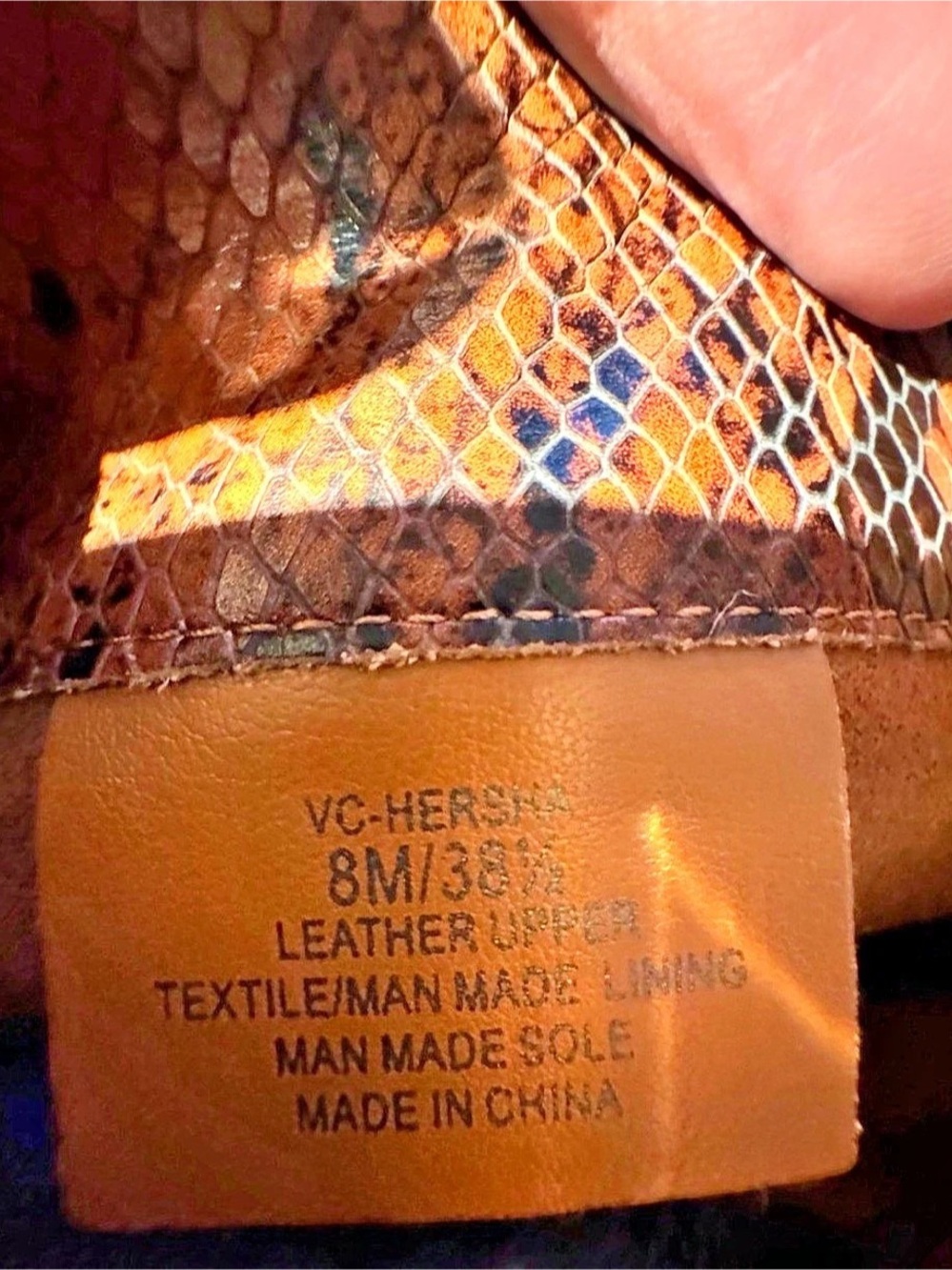 Vince Camuto Snake Print Heeled Boots Brown US 8M - Picture 7 of 7